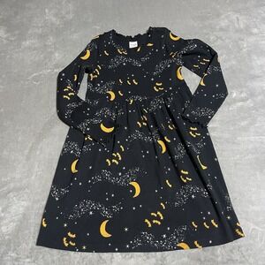 Hanna Andersson Halloween Dress Girls 10 Black Spooky Moon Bats